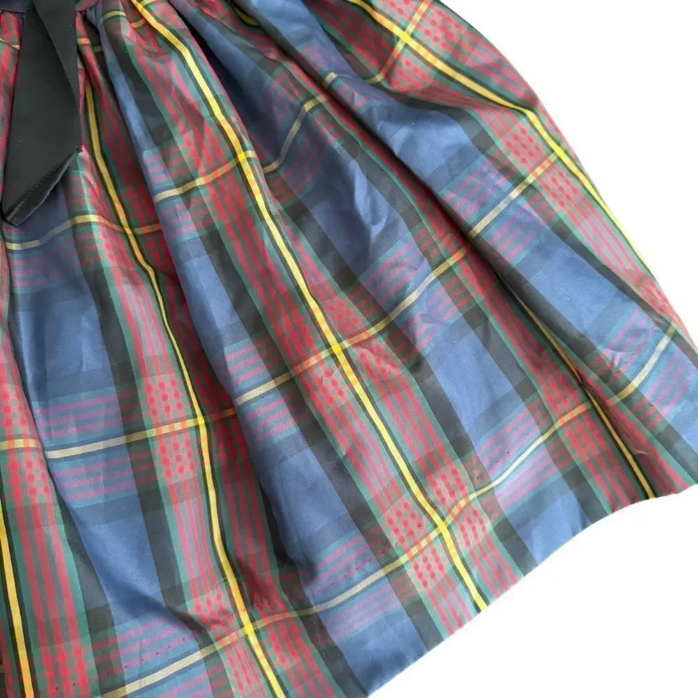 Ralph Lauren Dress Plaid Belted Ribbon Pockets 10